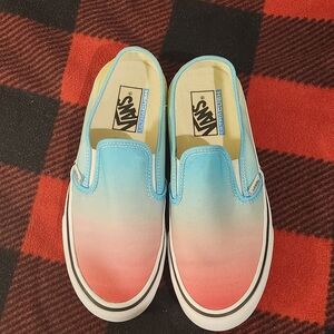 Vans Gradient Slip-On Shoes - Blue and Pink